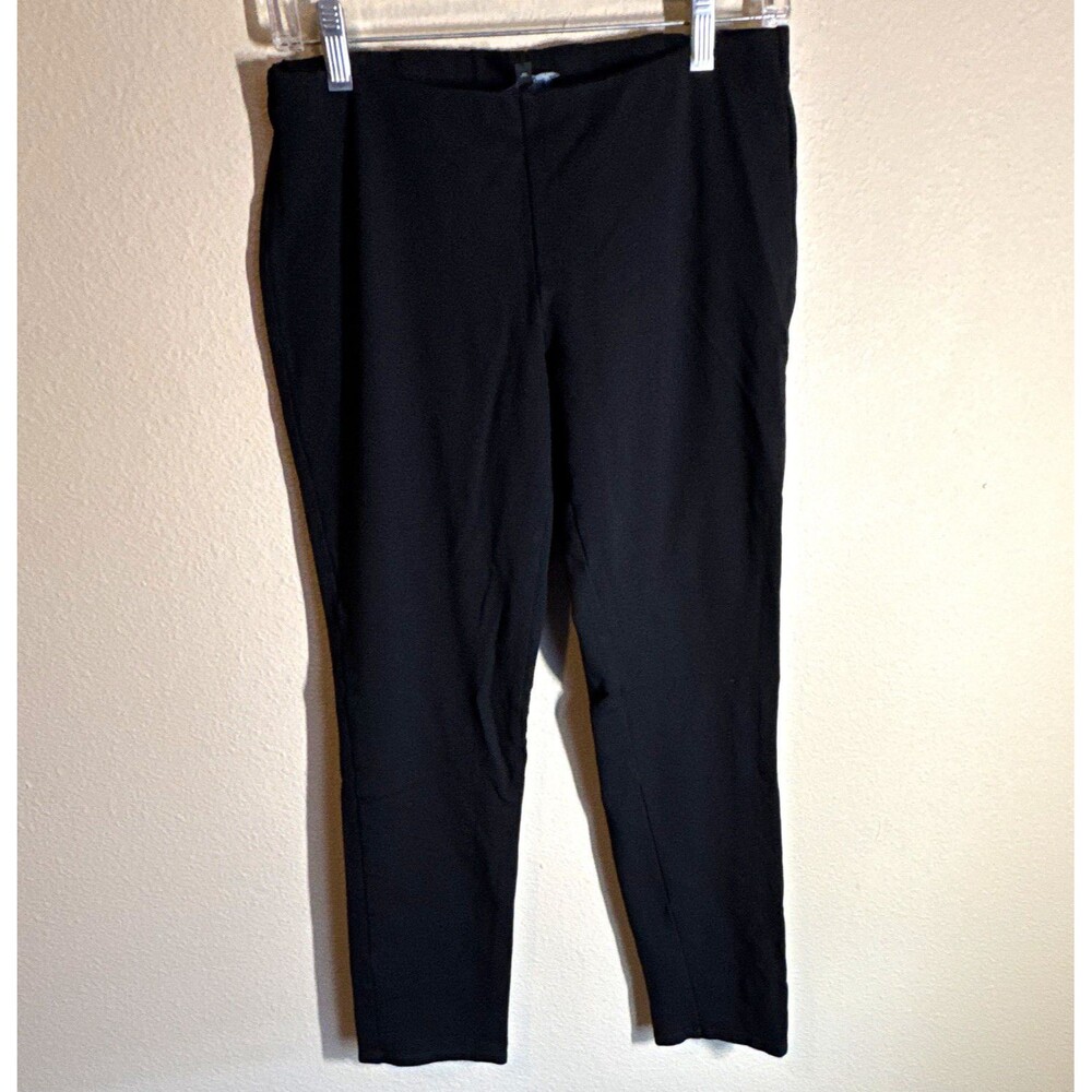 Eileen Fisher Women’s Pants Black Knit Ankle Tapered Flat Front Viscose